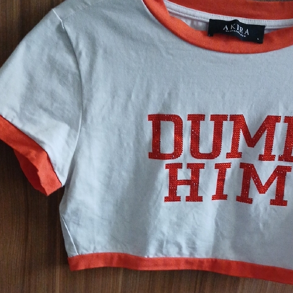 AKIRA "Dump Him" Crop Top/Tee, L, EUC - Picture 4 of 6